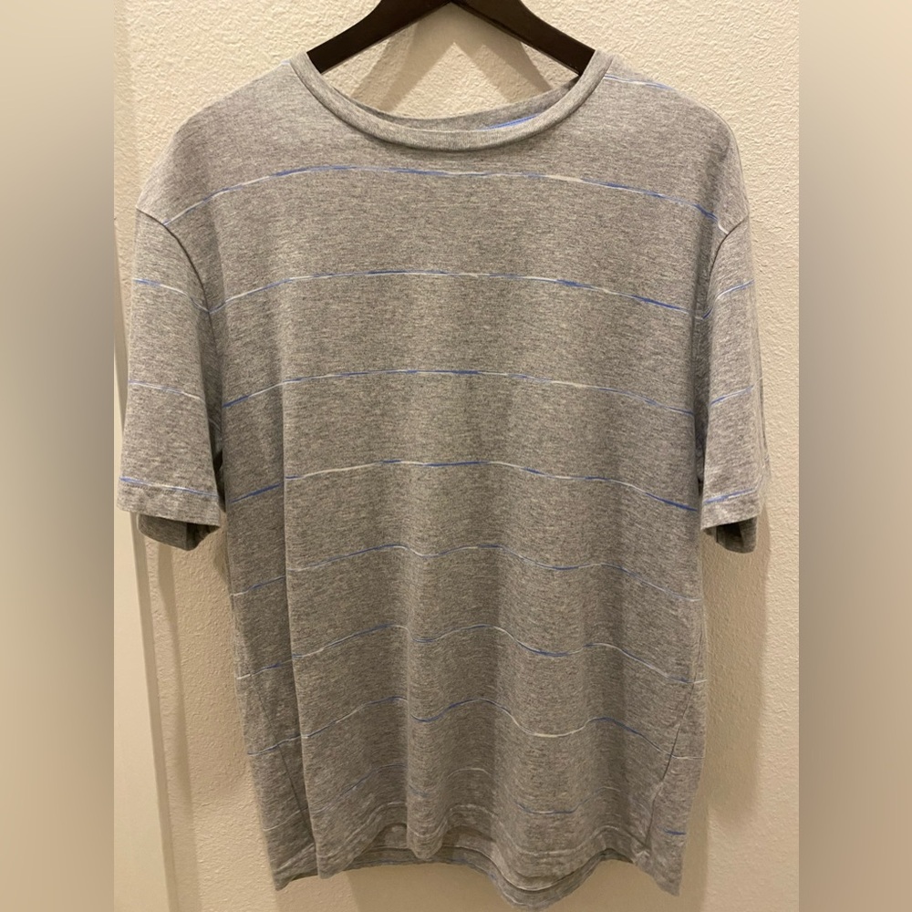 Men’s Cremieux grey striped tshirt -large